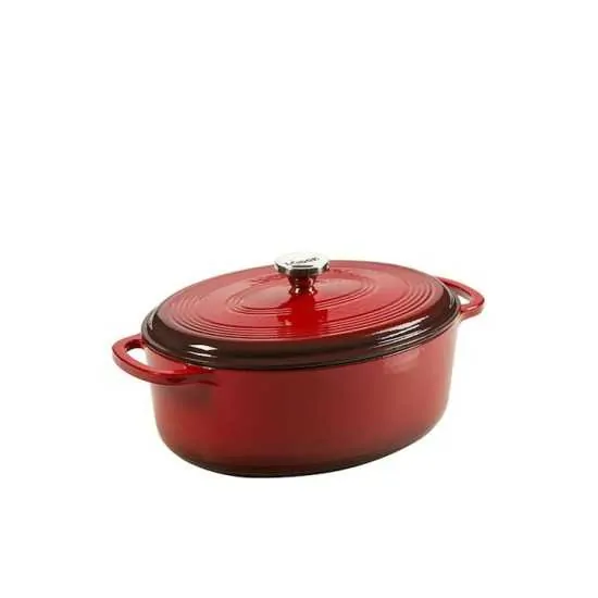 Μαντεμένια κατσαρόλα εμαγιέ οβάλ Lodge 6,6lt Κόκκινο