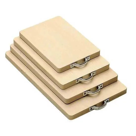 Ξύλινη επιφάνεια κοπής οξιά με μεταλλική λαβή | www.mantemi.gr